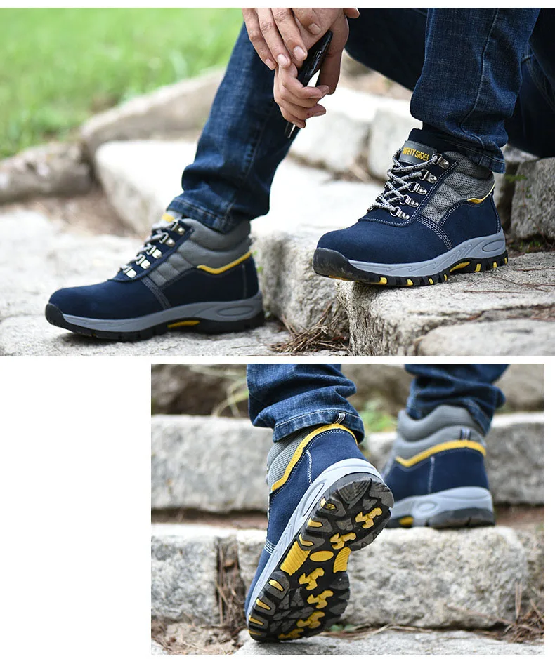Steel Toe Cap Impacts-resistant Men Safety Boots Indestructible Anti-Puncture Working Shoes Man Safety All In One Safety Shoes