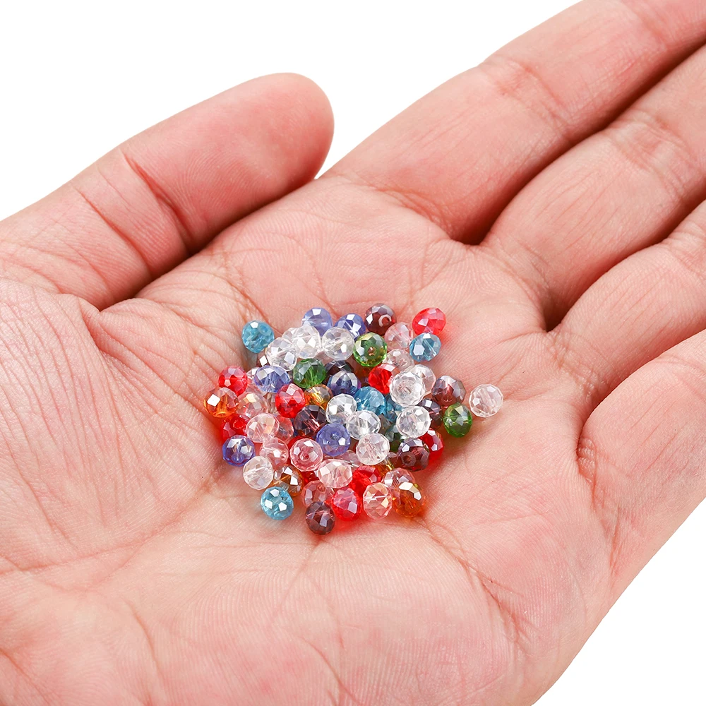 Crystal Glass Beads 70-300pcs 3/4/6/8mm Translucent Czech Faceted Colorful Spacer For DIY Bracelet Jewelry Making Supplies