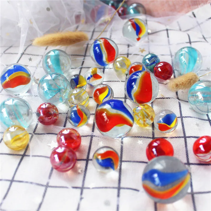 16mm Glass Ball Colorful Small Marbles Pat Toys Parent- Child Beads Console Game Pinball Machine Bouncing Ball 4pcs 18mm high 1pcs 16mm high heat bed silicone leveling column 10pcs glass bed spring turn clips for 3d printer