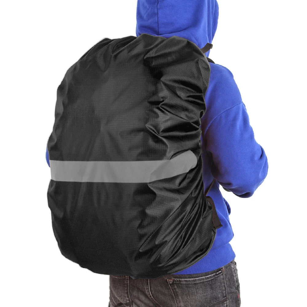 Outdoor Waterproof Backpack Cover with Reflective Strip Tear-resistant Bag Backpack Rain Cover For Camping Hiking Mountaineering