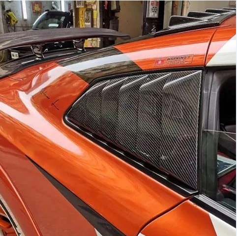 Автомобиль-Стайлинг GT-R TS Стиль углеродного волокна задняя панель с прорезями на окно Глянцевая Отделка боковой воздуховод отделка дрейф набор для Ниссан 08-17 R35 GTR