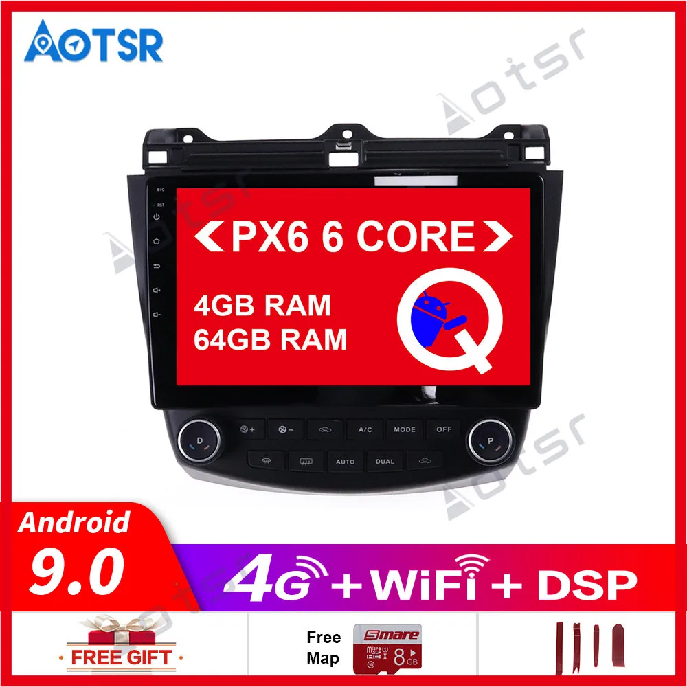 For Honda Accord 2003 2004 2005 - 2007 Car multimedia player Stereo Android PX6 Radio Audio GPS Navigation Head unit 360 Camera |