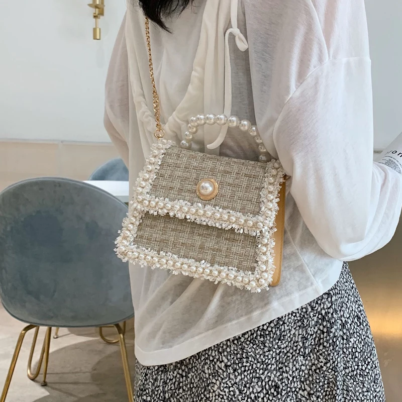 

Fashion Messenger Bag Female Pouch 2019 New Wave Korean Version Of The Wild Chain Bag Ocean Shoulder Bag Woven Handbag