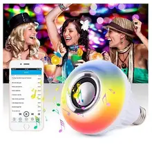 Светодиодный RGB цветной ламповый светильник E27 12 Вт Bluetooth управление умная Музыка Аудио Динамик лампа