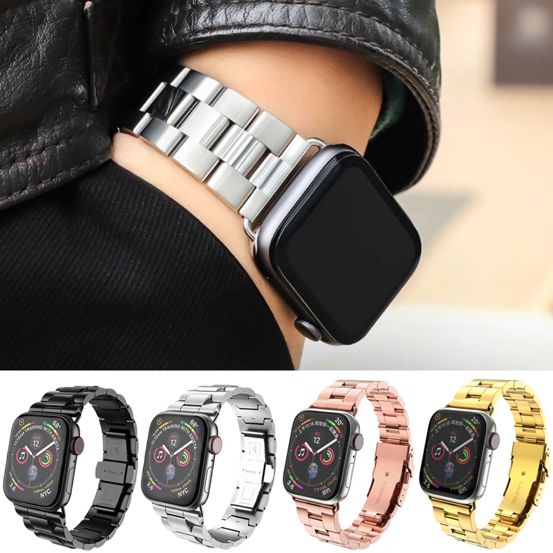 Ремешок из нержавеющей стали для Apple watch band 44 мм 42 40 38 металлический браслет apple Series