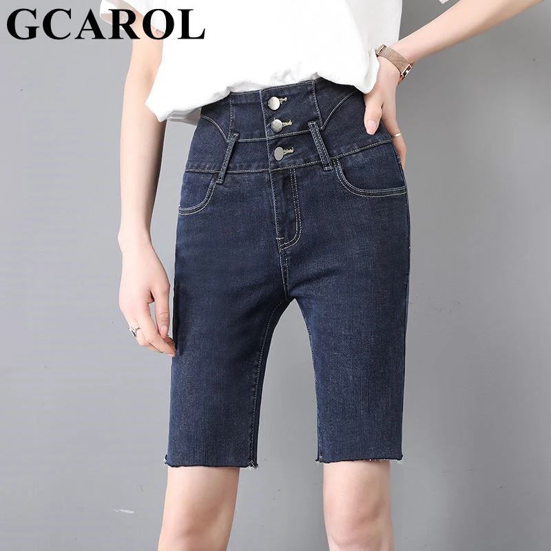high waisted 3 button shorts