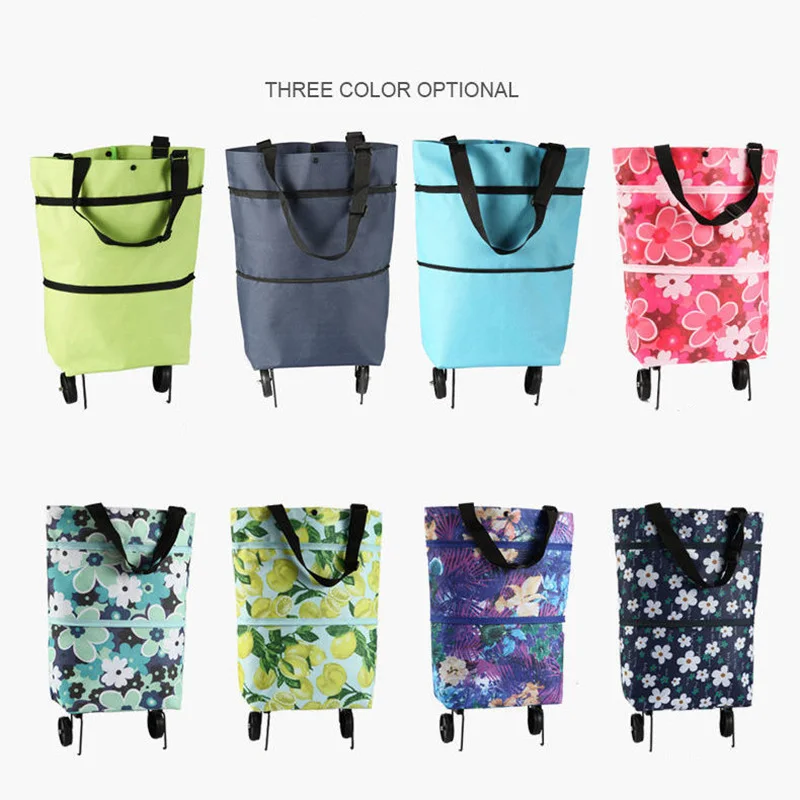 Folding Storage Bag High Capacity Shopping Food Organizer Trolley Bag On Wheels Bags Portable Shopping Bags Buy Vegetables Bags