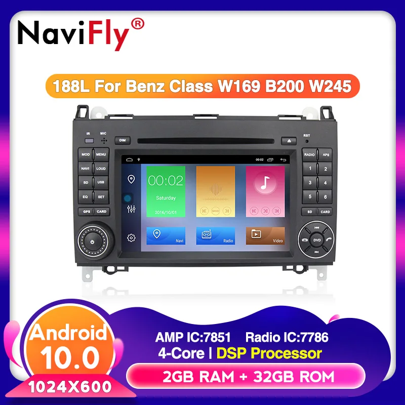 

Navifly Android10.0 RDS OBD2 DAB Car Multimedia player For Mercedes Benz B200 A B Class W169 W245 Viano Vito W639 Sprinter W906
