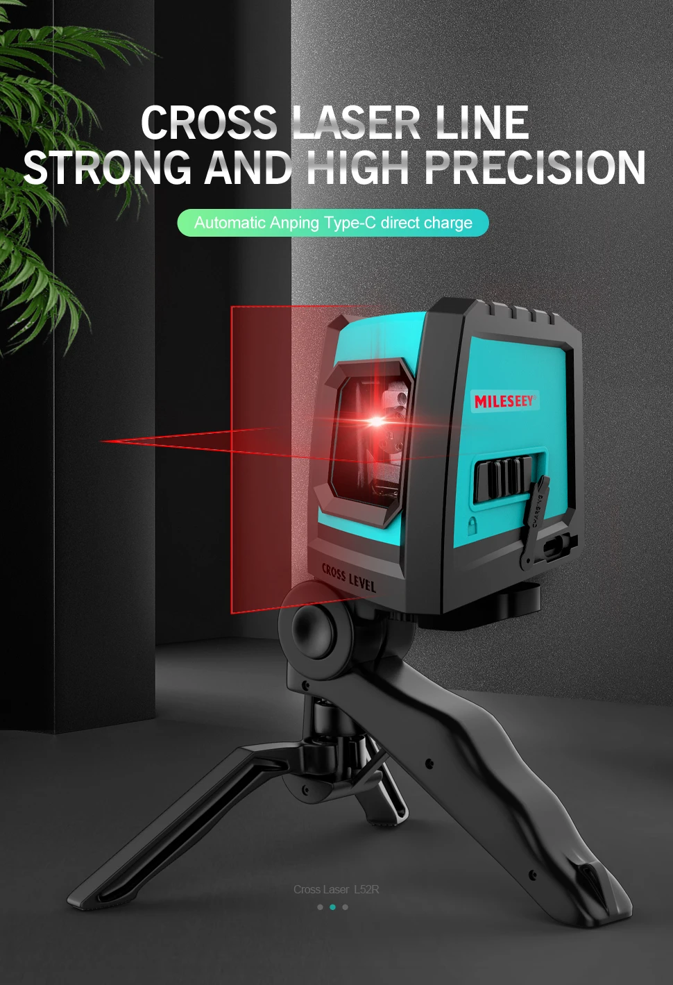 l52r vertical profissional cruz laser nivelador com carga usb e tripé