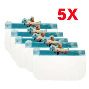 

5PCS Kids Full Face Shield Mask Protective Visor Face Mask Plastic Anti Splash Anti saliva Dust-proof Full Face Cover