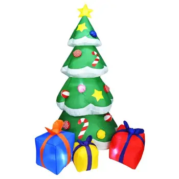 

Inflatable Xmas Tree Santa Model Polyester Plastics Outdoor Christmas Decorative Ornament Tree Classic Yard Layout Props