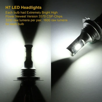 

Car LED Headlight 2pcs H11 H8 H9 Conversion Kit Bulb 6000K Daytime running lamp White