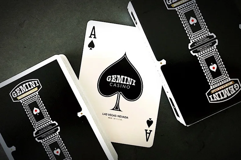 Gemini казино черные игральные карты Collectable Deck Poker Размер USPCC на заказ ограниченная версия волшебные карты волшебные фокусы магический реквизит