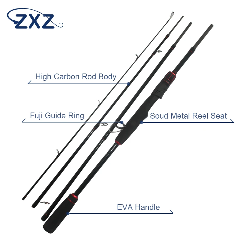 

ZXZ 2.1m/2.4mLure Rod 4 Section Casting Travel Carbon Spinning Rod Vava De Pesca Pole Portable Fishing Rod Saltwater Rod