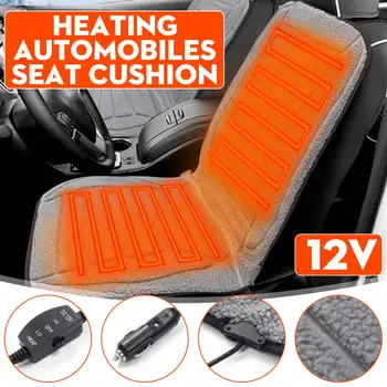 

12V Heated Car Seat Universal Wool Automobile Heating Cushion Cover Winter Warmer Cars Seat Heater Pad Interior Car Accessories