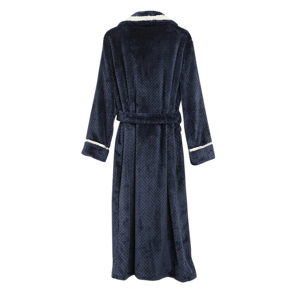 Халат с длинным рукавом, парные пижамы, Осень-зима, Теплый удлиненный банный халат, домашняя одежда, банные мужские халаты пеньюар мужской