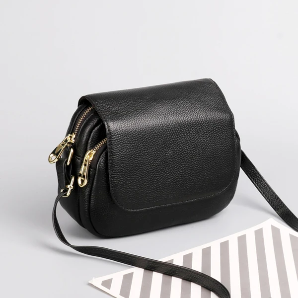 Женская модная сумка через плечо из натуральной кожи, сумка через плечо для женщин, модная женская сумочка, роскошные сумки - Цвет: black