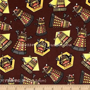 

50*110cm Cotton Plain Weave Cartoon Robot Printing Fabric Sewing Material Quilting Patchwork Needlework DIY Handmade Cloth Dress