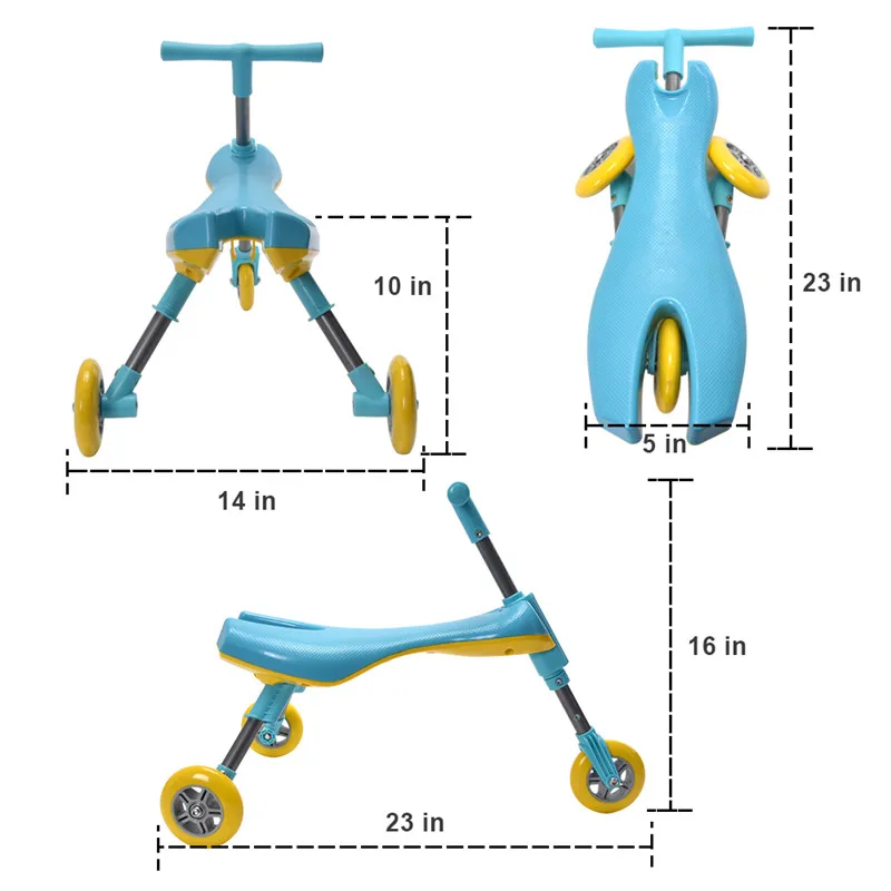 fly bike foldable toddlers glide tricycle