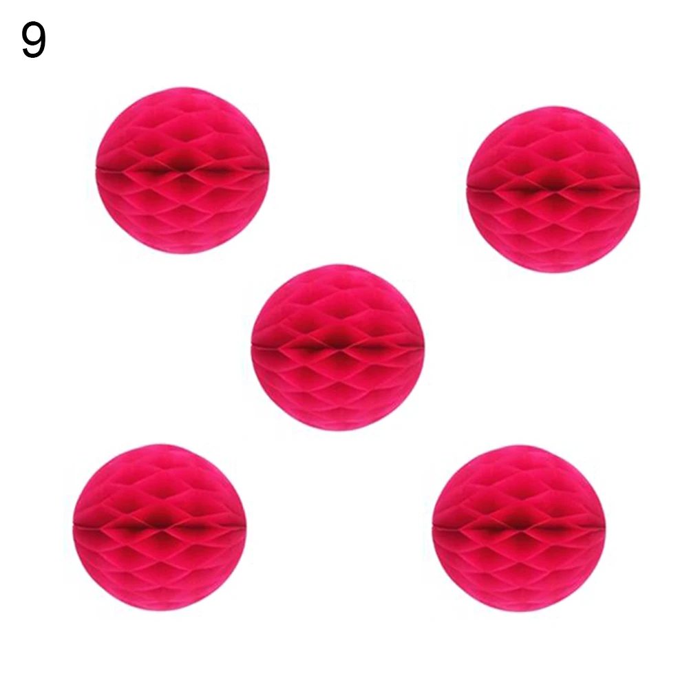 5Pcs 6inch Solid Color Tissue Paper Pompom Ball Hanging Wedding Party Home Holiday Decor