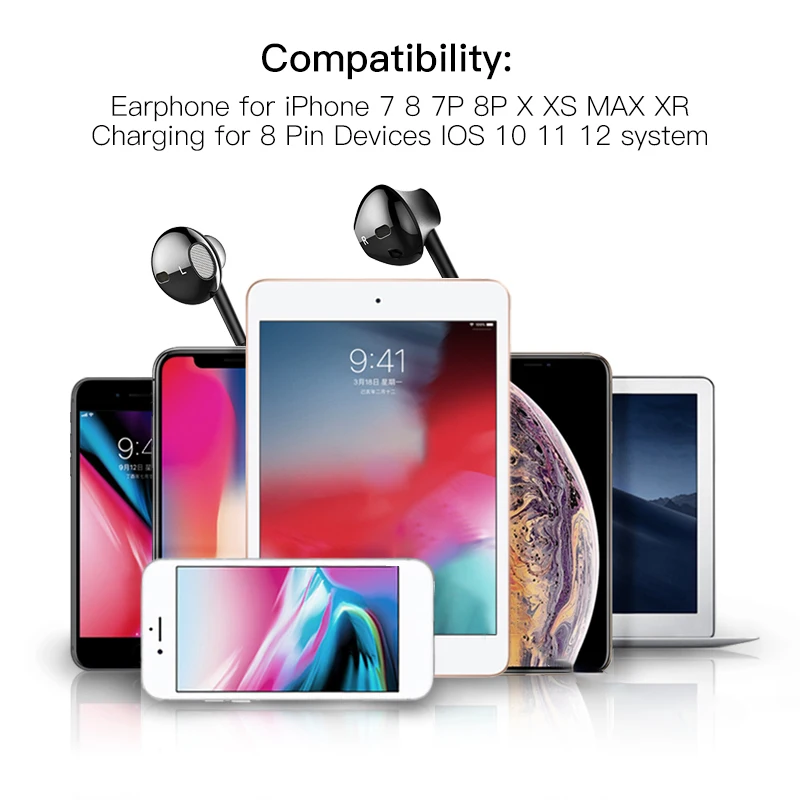 ! Новые наушники вкладыши ACCEZZ 2 в 1 для iPhone 7 8 Plus X Xr Xs стерео проводные с магнитной