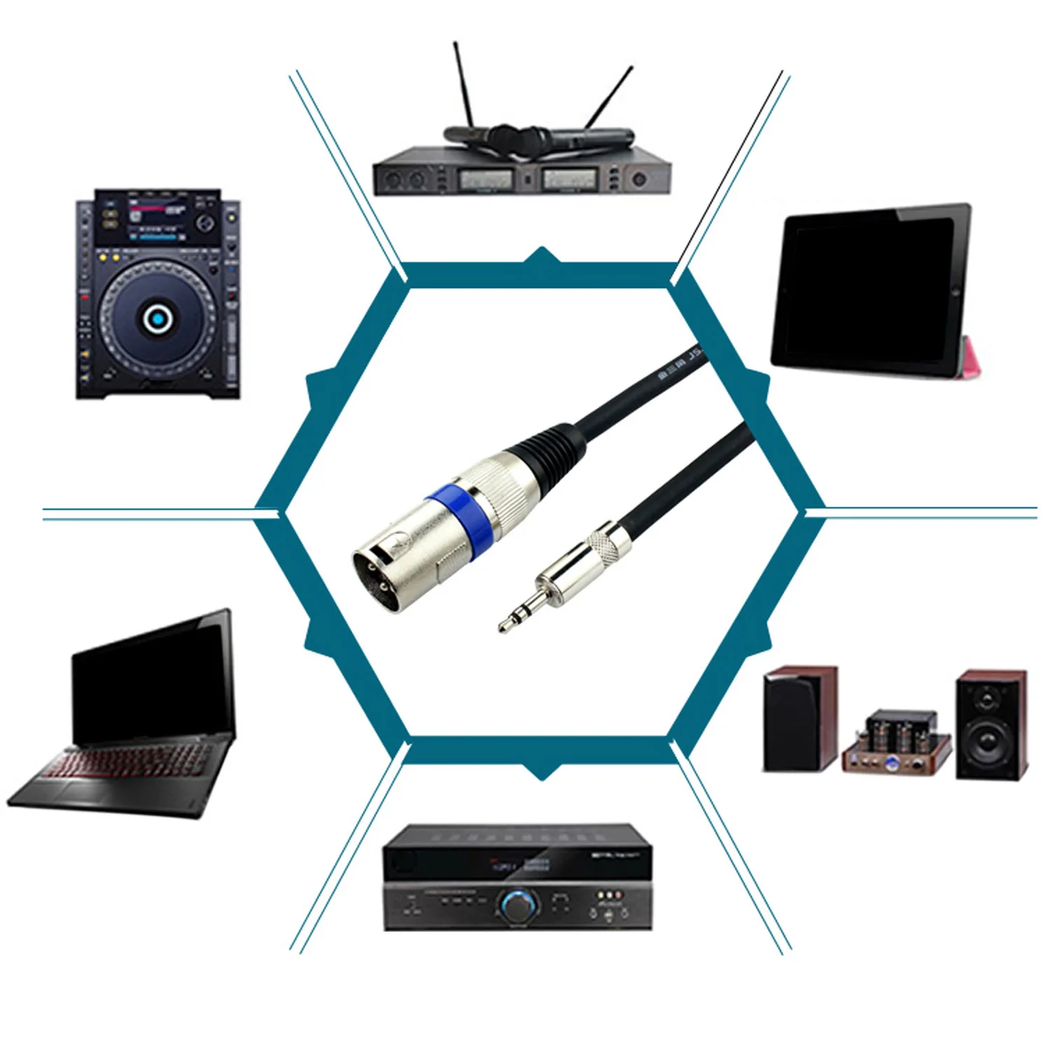 Besegad 1 5 м 3 мм TRS стерео штекер XLR контакта мужской Mikrofon аудио адаптер кабель
