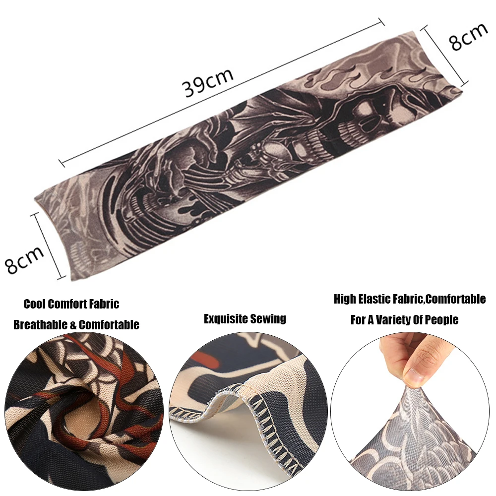 1PC Tattoo Arm Sleeves Street Sun UV Protection Arm Cover Seamless Outdoor Riding Sunscreen Sleeves Glover Men Women