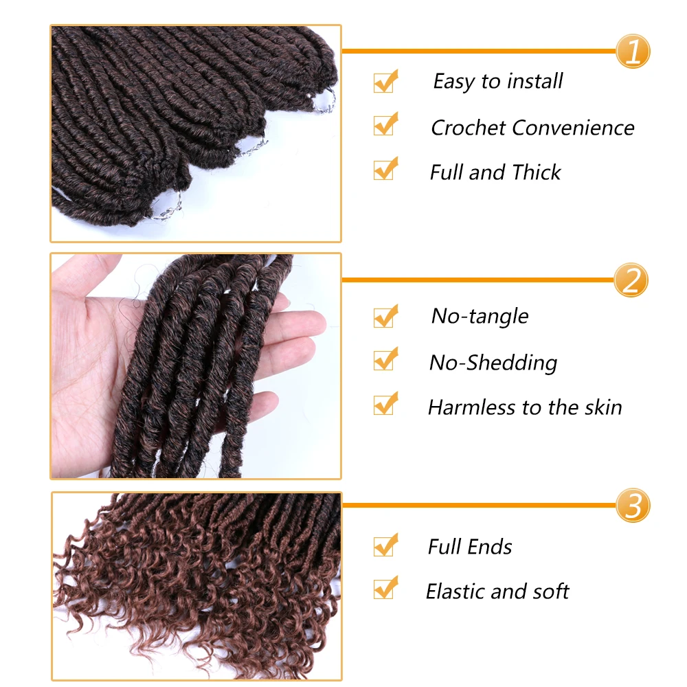 DAIRESS 18 &quotБогиня Locs крючком волосы кудрявые концы 24 корня искусственные локоны в