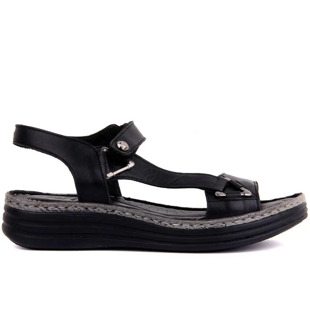 

Sail-Lakers Black Leather Women 'S Sandals