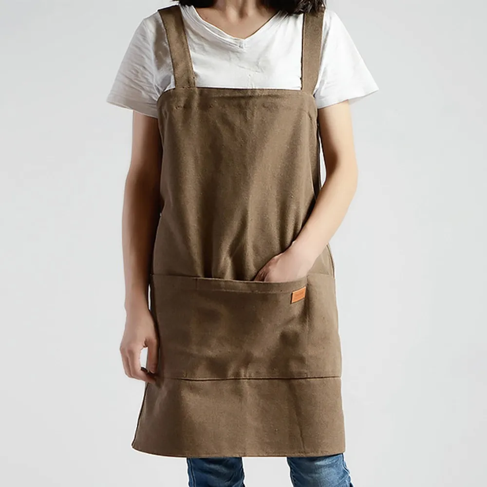Durable Uniform Apron Waterproof Apron For Men Women Waterproof Chef Apron Cooking Kitchen Double Pocket Apron New