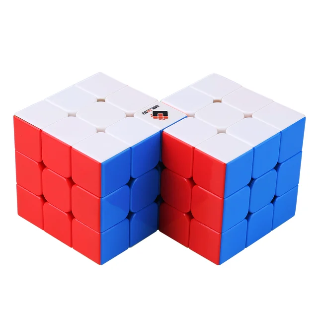 new Cube Twist Double 3x3 Conjoined Magic Cube Speed Cube Puzzle Toy for kids boys gift - Colorful 3