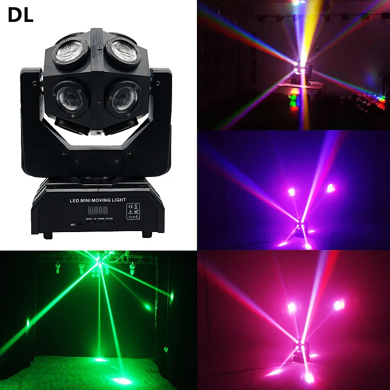 

New Arrival Dj Ball Light MINI LED 12PCS RGBW DMX Moving Head Bright Beam Light For Home Party Disco Wedding Projector Lighting