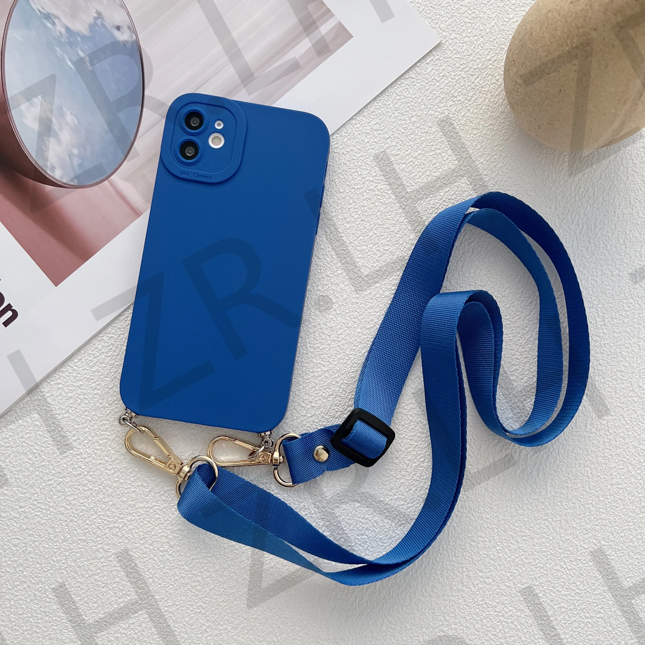 Elegant Crossbody Necklace Lanyard Phone Case with Chain and Silica Gel TPU Cover