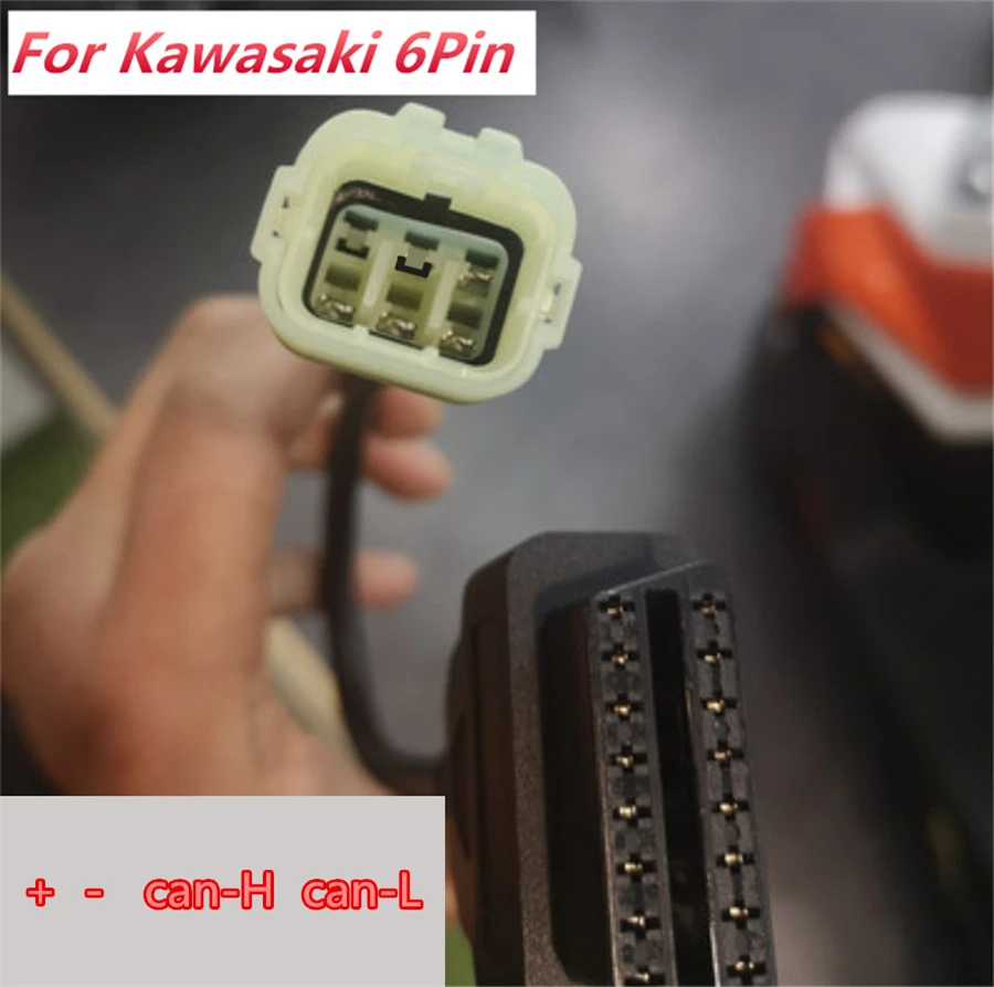 Диагностический кабель OBDII для мотоцикла 6 контактный 4 иглы адаптер OBD2