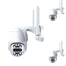 Caméra de surveillance dôme extérieure PTZ IP Wifi Cloud hd 2MP/1080P, dispositif de sécurité domestique sans fil, avec suivi automatique et Audio, double objectif 