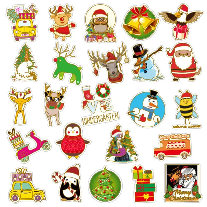 

Stickers Pack Christmas Designs - Vinyl Decals DIY Decorations or Gifts - for Laptop Skateboard Car Luggage Motorcycle Bicycle G