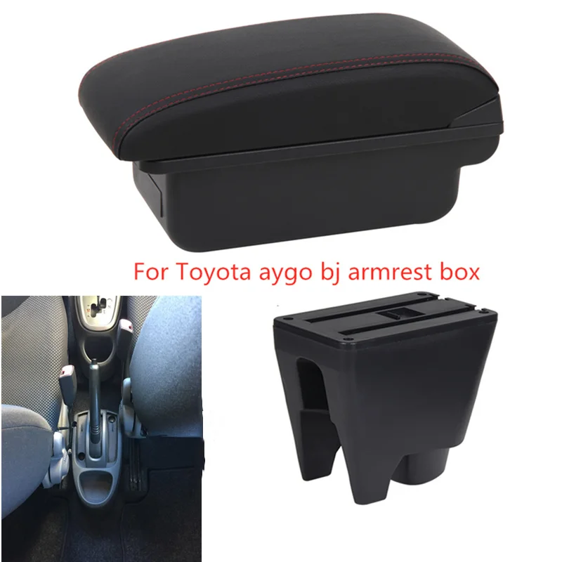 Для Toyota aygo bj подлокотник коробка зарядка через usb повысить двойной слой центральный магазин содержание Подстаканник Пепельница аксессуары