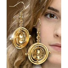 Прибор для поворота времени вспять серьги модные горячие вращающиеся песочные часы Гермиона Грангер капля цвета золота серьги фильм ювелирные изделия для женщин оптом
