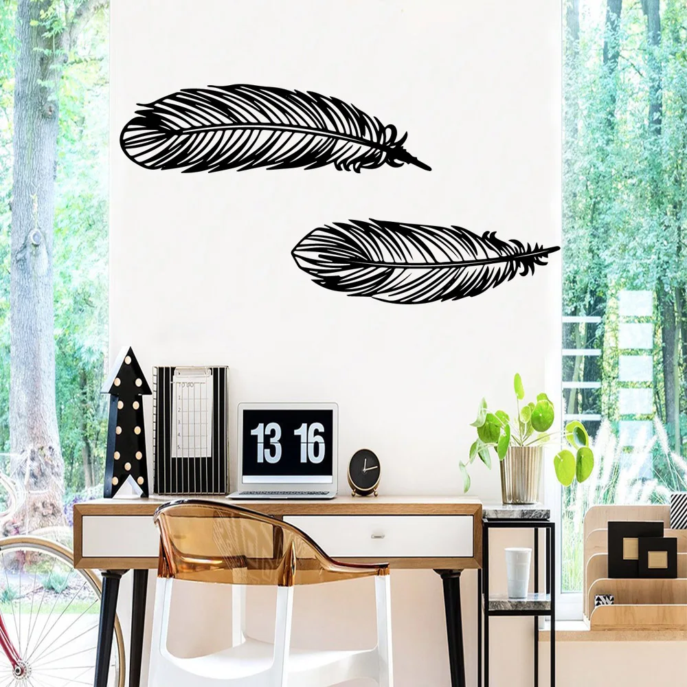 Pretty feather Wall Sticker Removable Stickers Diy Wallpaper Kids Room Nature Decor Art Decal | Дом и сад