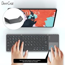 Mini katlanabilir Bluetooth 5.0 klavye Touchpad kablosuz tuş takımı Windows Android IOS Tablet iPad telefon için Xiaomi dizüstü bilgisayar