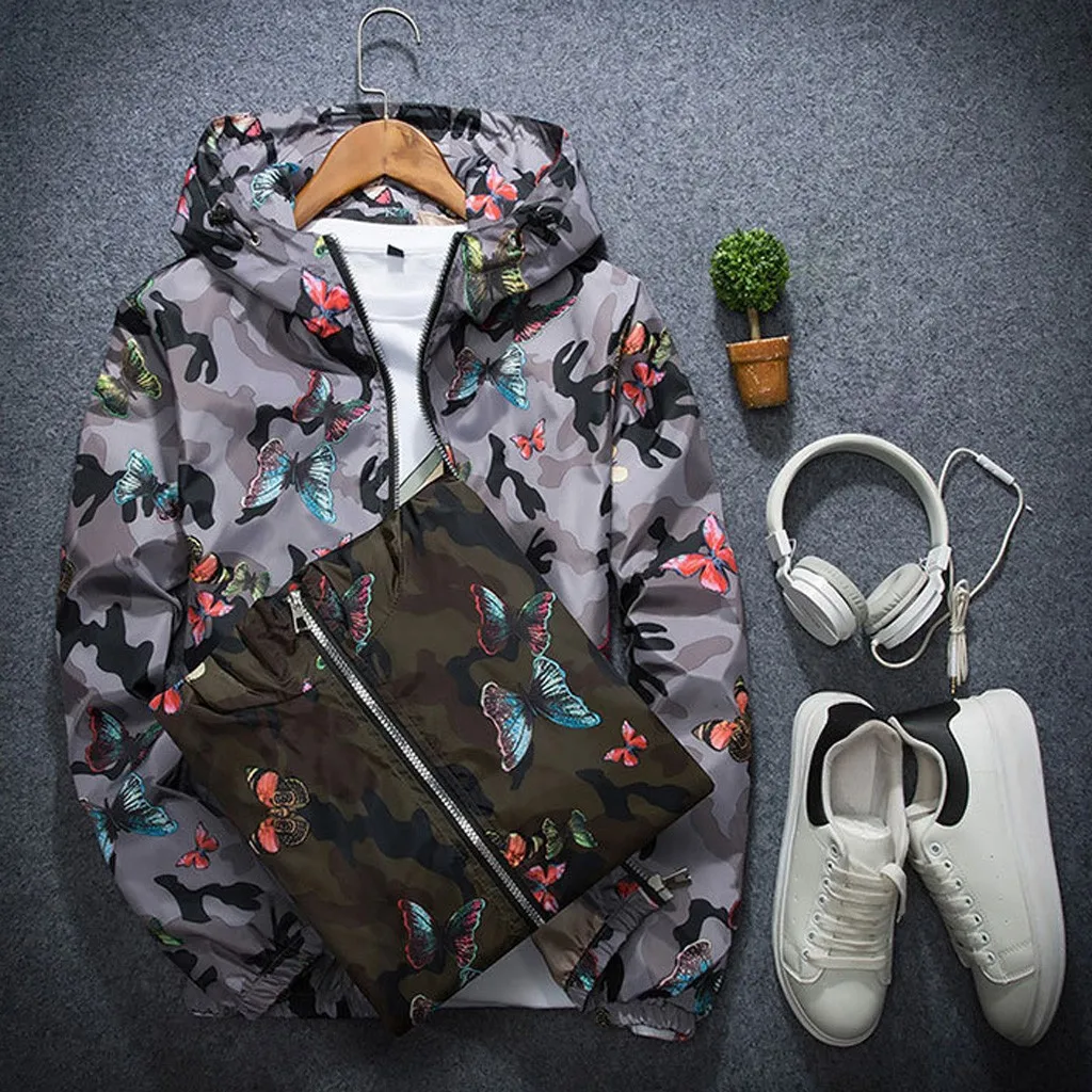 

Mens Autumn Winter Camouflage Print Pullover Long Sleeve Hooded Tops Blouse Tactical Clothing Multicam Male Windbreakers 7.26