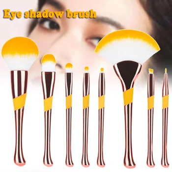 

8Pcs/set Makeup Brushes Plastic Handle Premium Synthetic Makeup Brush Set Kit for Blending Foundation Powder