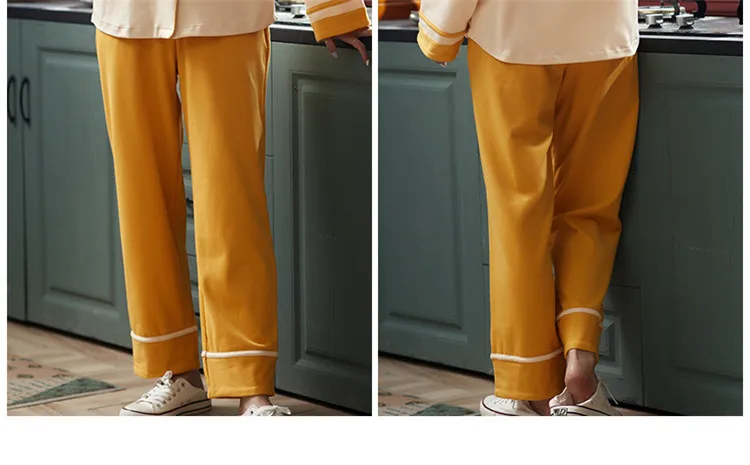 New Women Pajamas Sets Cotton Long Sleeve Autumn Winter Sleepwear Cute Ladies Girl Pijamas Mujer Adult Home Clothes