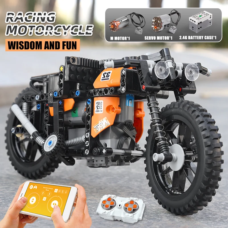 NEW Building Bricks Motorcycle/Construction Kit ONE OF EACH Lot of 2 
