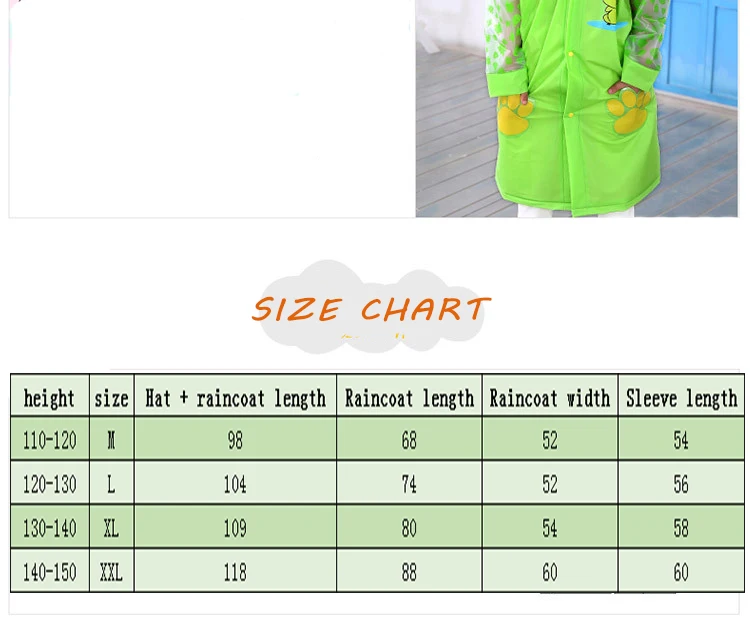 Детский дождевик, детский плотный водонепроницаемый мультяшный пончо для учеников детского сада, для мальчиков и девочек, большая шапка, детский дождевик