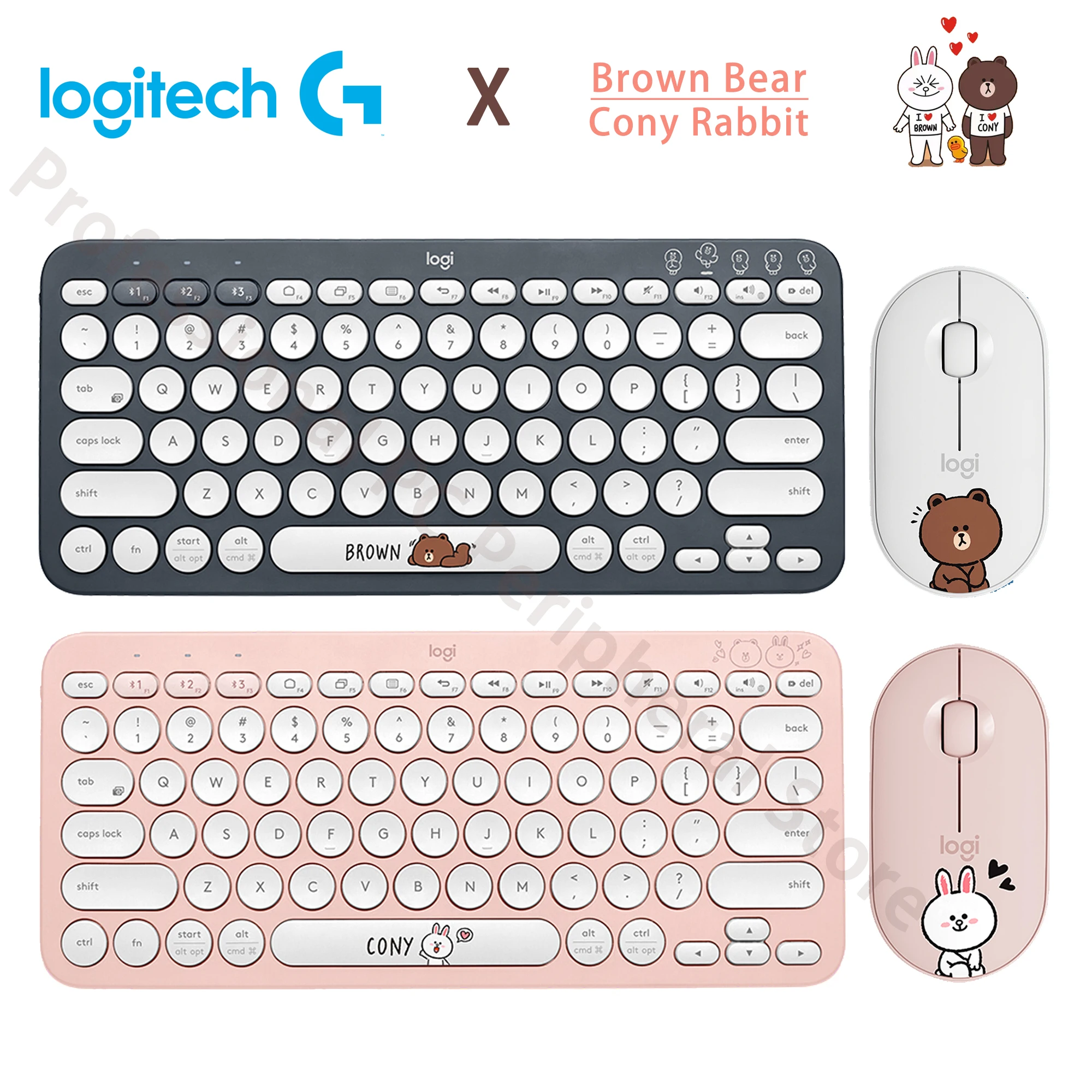Logitech Keyboard Mouse Multi Device Bluetooth Wireless Gaming Mini Conyrabbit Brownbear For Mac Chrome Windows Ios Android K380 Keyboards Aliexpress