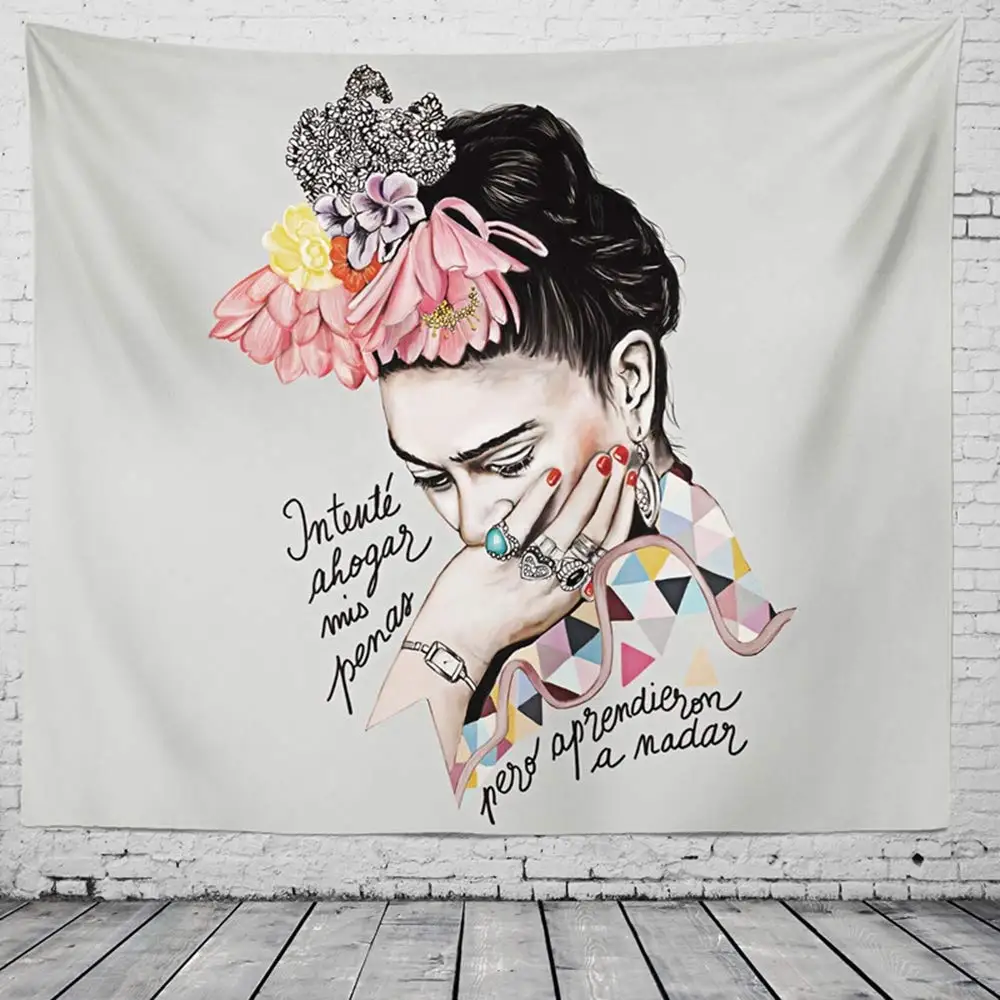 

Frida Woman Polyester Handmade Floral Wall Hanging Decor