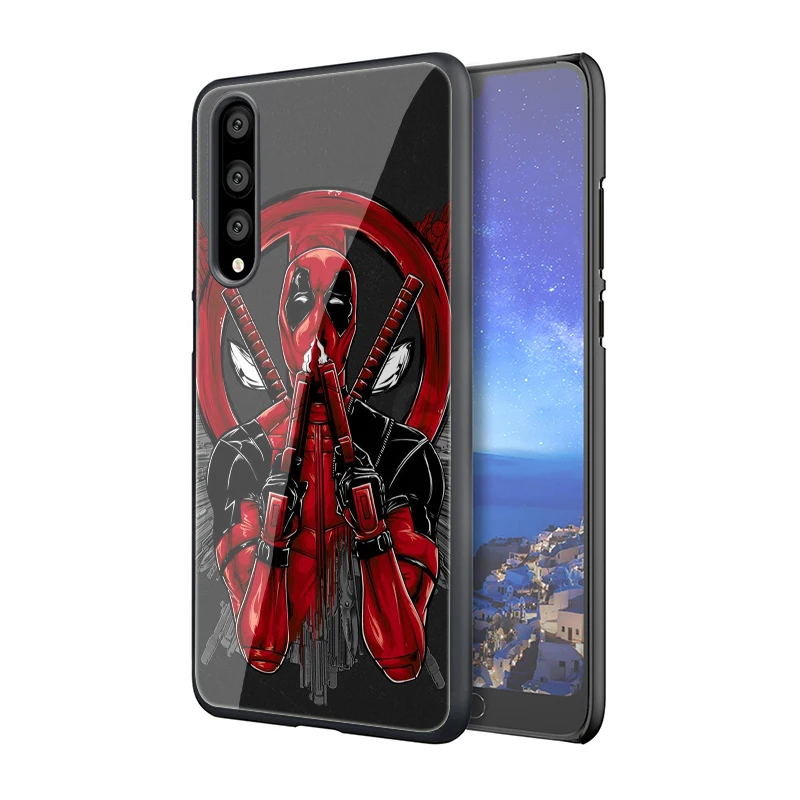 EWAU Marvel Дэдпул чехол из закаленного стекла для телефона для huawei Y6 Y9 mate 20 Honor 7A 8X9 10 Lite Pro