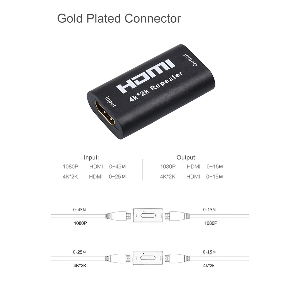 4K* 2K 1080P HDMI кабель ретранслятор сигнала расширитель усилитель до 40 м подходит для домашнего кинотеатра, мультимедийная демонстрация