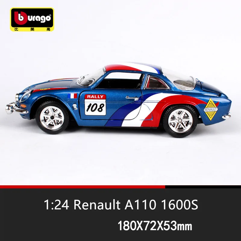 Bburago 1:24 Renault Alpine A110 сплав модель автомобиля моделирование автомобиля украшение коллекция Подарочная игрушка